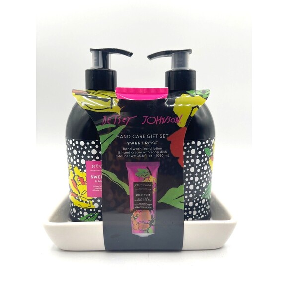 Betsey Johnson SWEET ROSE Hand Care Gift Set, Paraben-Free, Cruelty-Free NEW - Picture 1 of 3